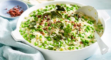 Spring pea risotto