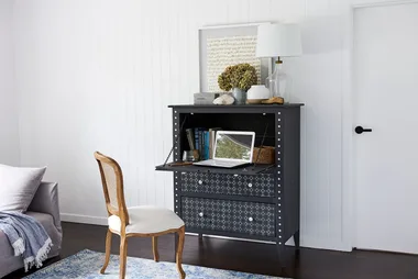 Tallboy with pull-down desk