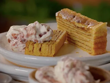 Wild honey thousand layer cake with Jammy Fool