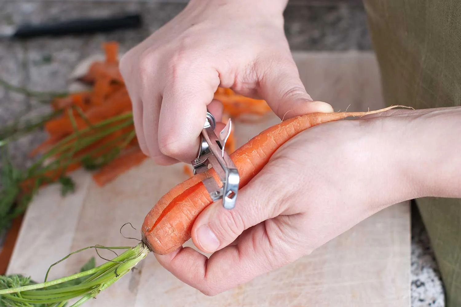 Peeling a carrot