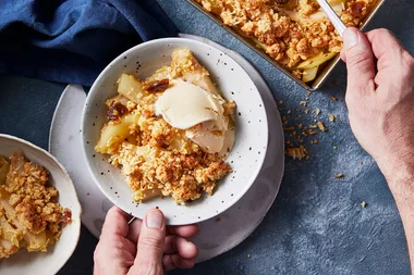 Spiced pear and date crumble