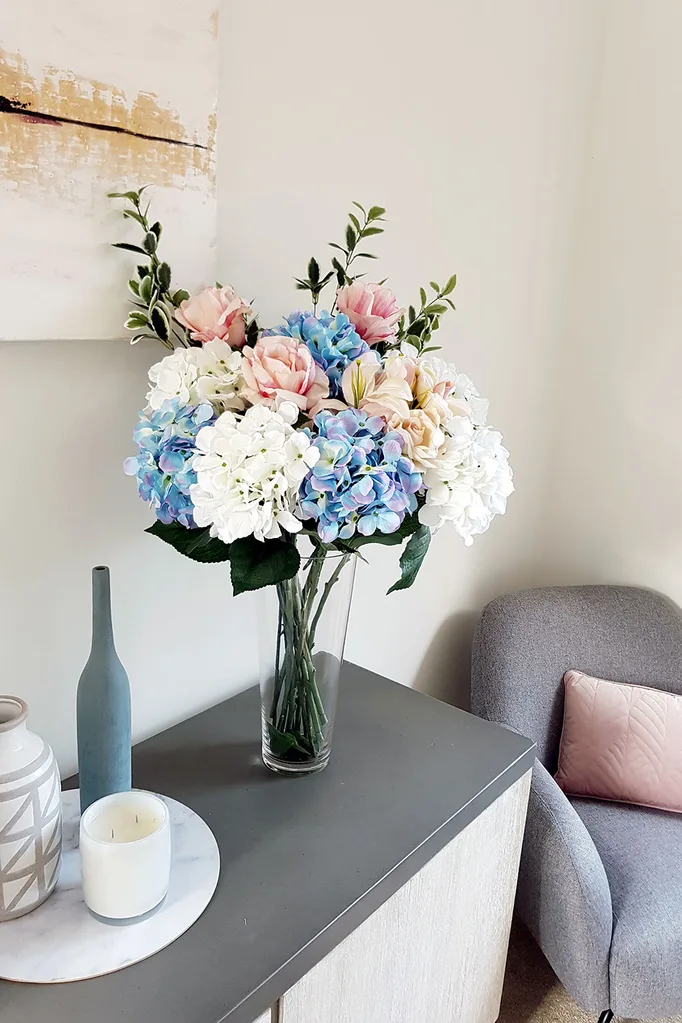 Buffet table with flowers