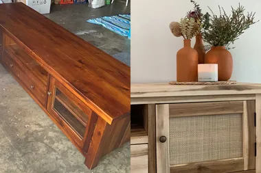 Reader project: A stunning rattan media unit makeover