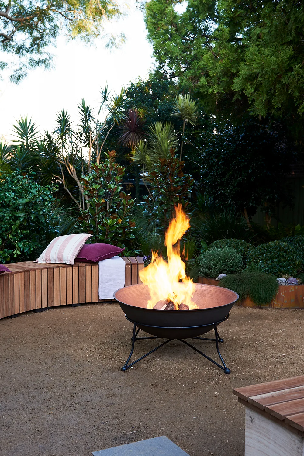 Fire pit with bench seating