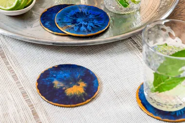 How to make faux agate coasters