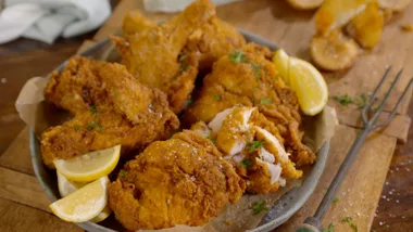 Perfect fried chicken and chips
