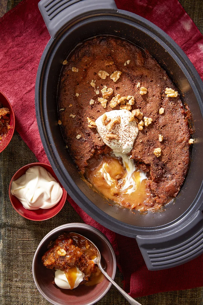 Self-saucing sticky date and banana pudding