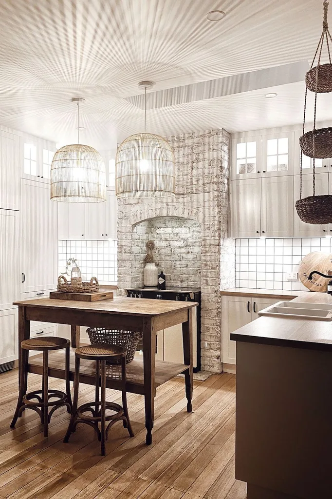 Renovated kitchen with brick oven