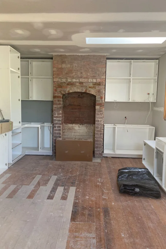 Kitchen renovation cabinet installation
