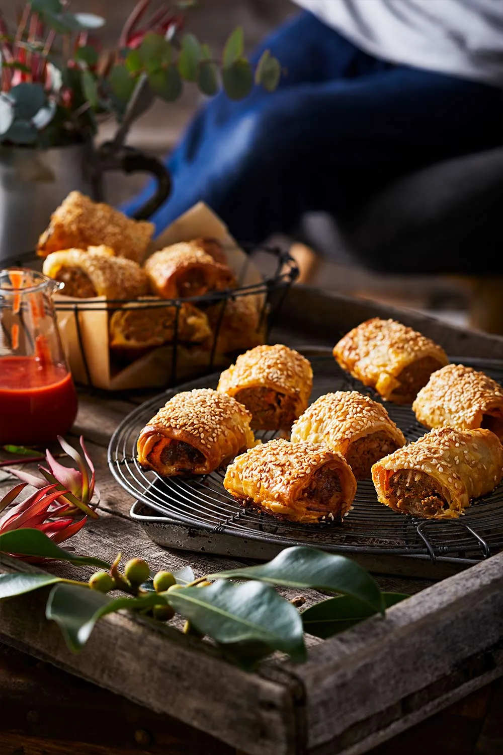 Lamb, macadamia and mint sausage rolls