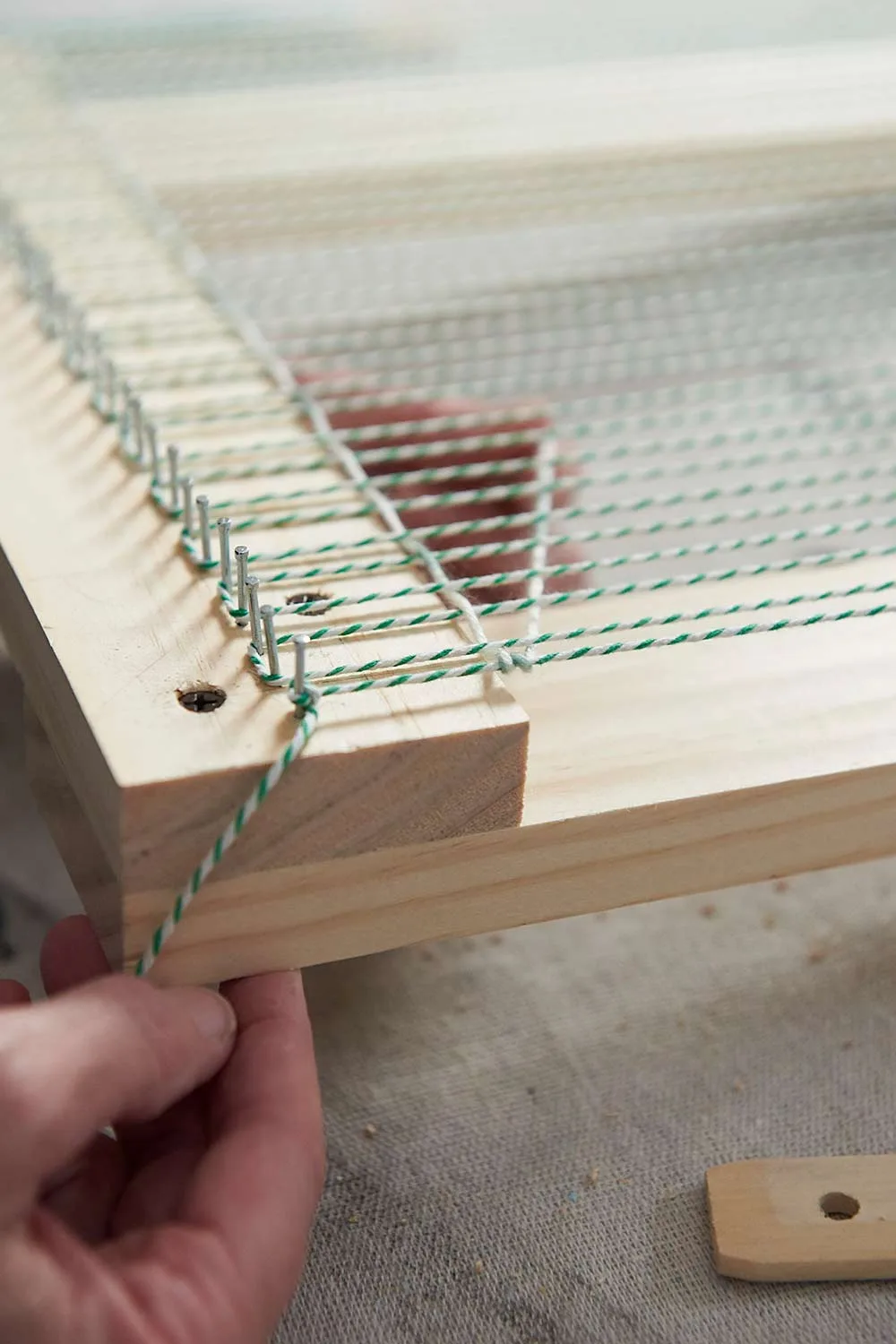 Step 5 how to make a woven wall hanging
