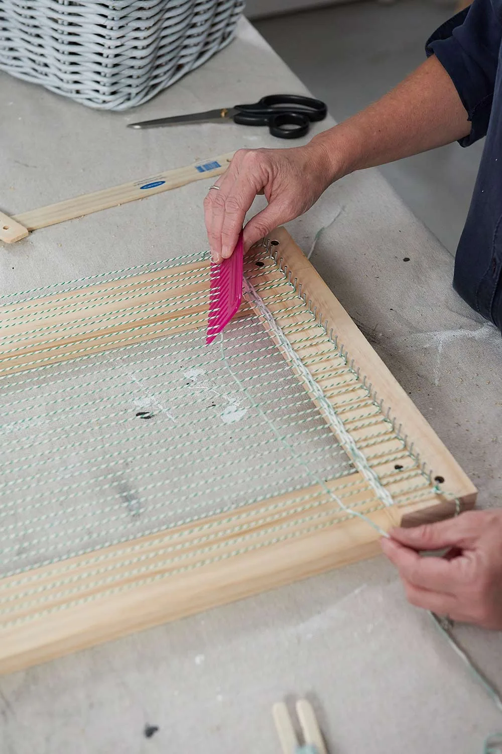 step 6 how to make a woven wall hanging