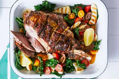 Spiced lamb leg barbecue roast