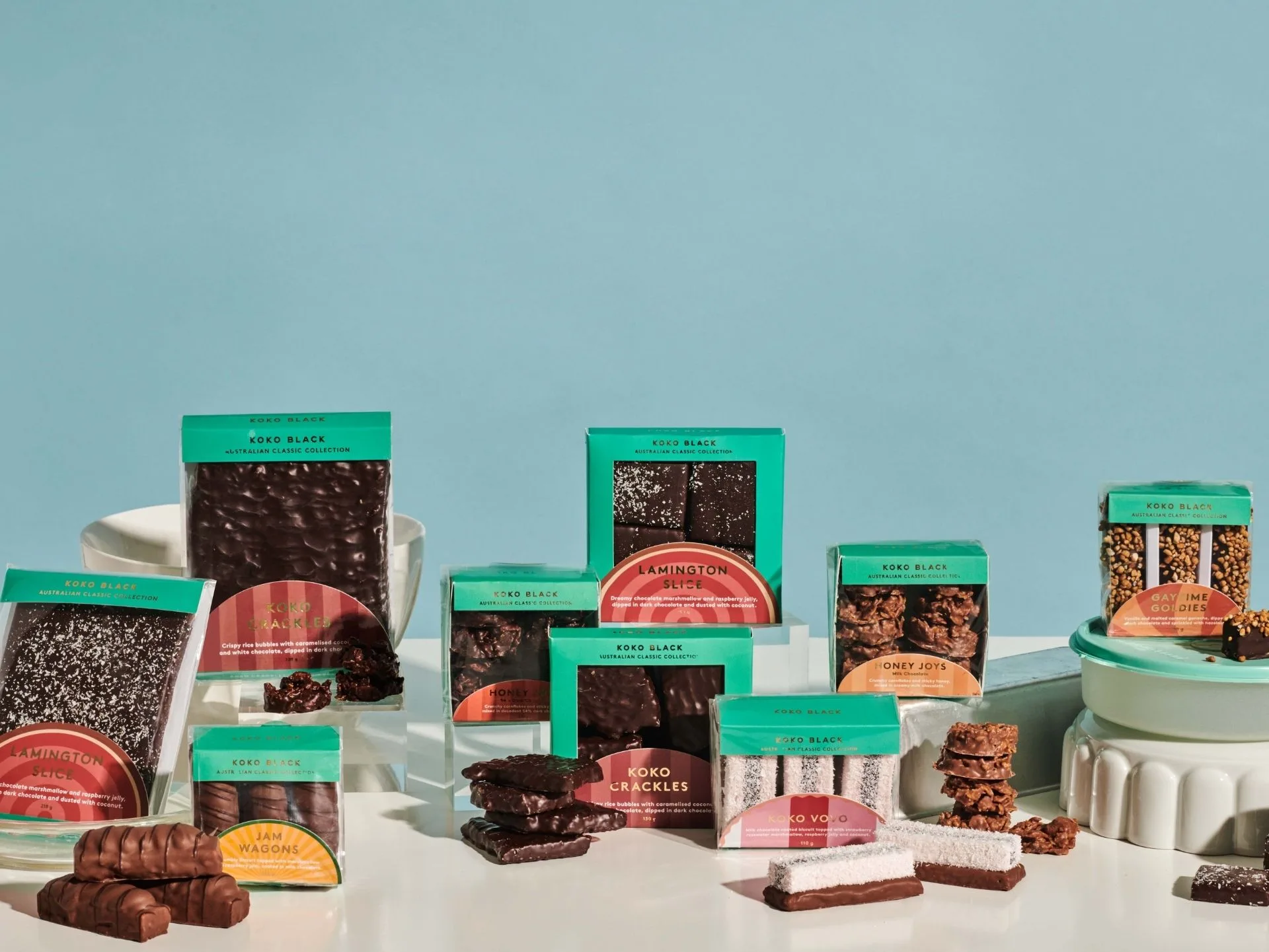 Koko black product range in packets