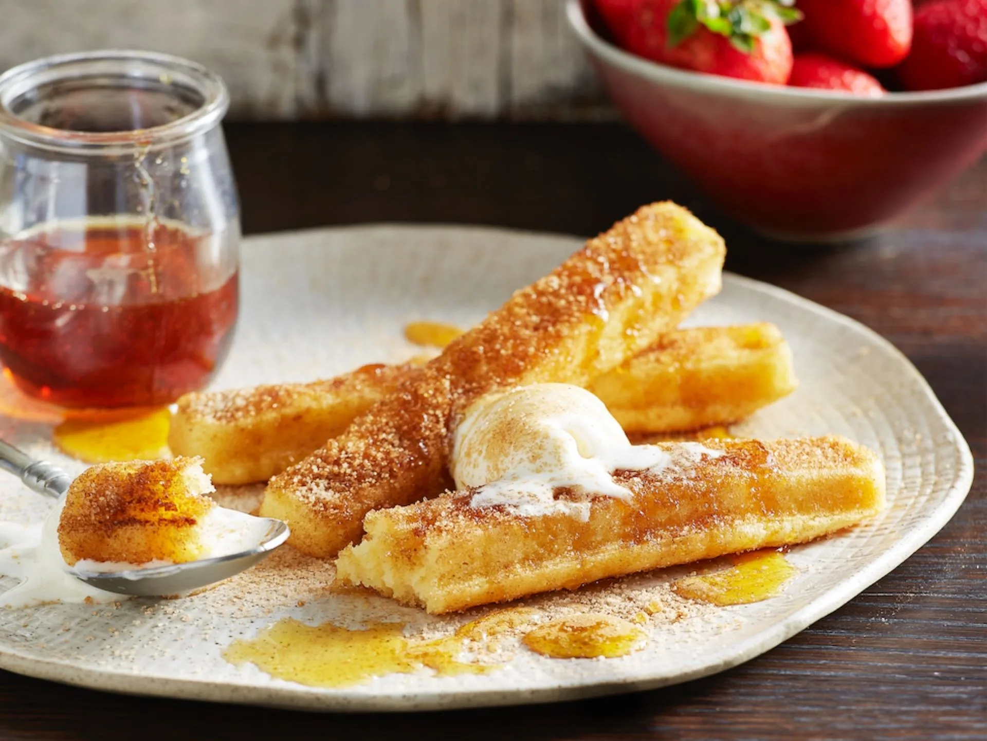 Cinnamon sugar waffle sticks