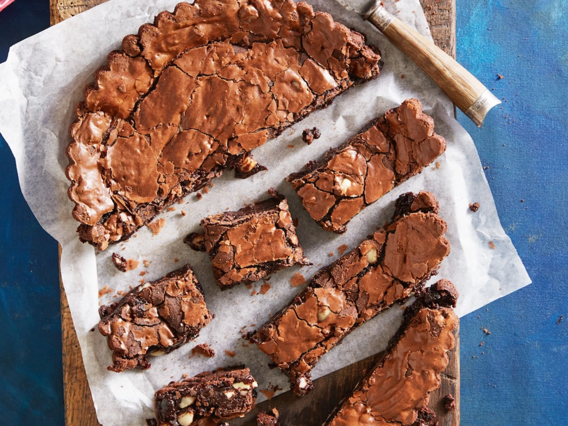 Triple chocolate macadamia brownie