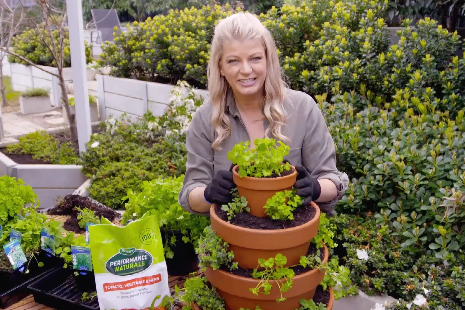 Stacked herb tower