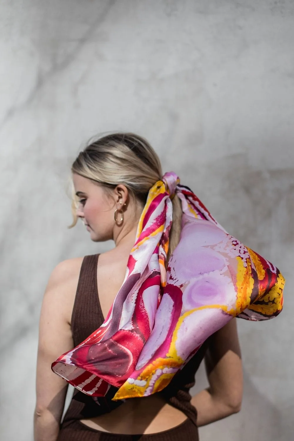 silk scarf in hair