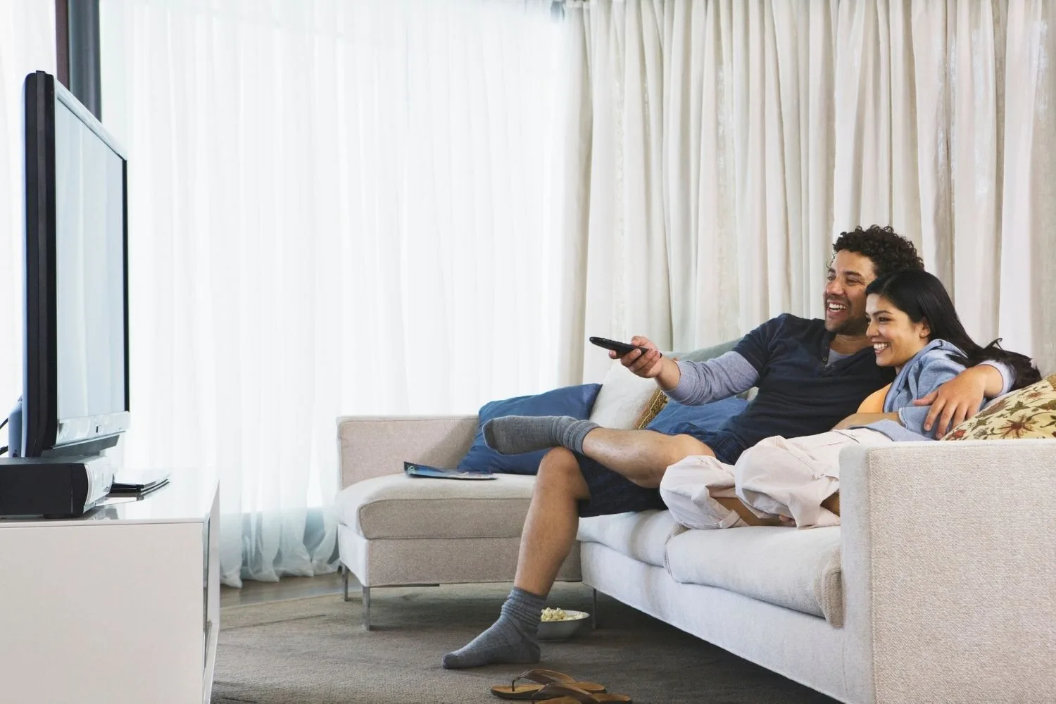 Couple watching tv