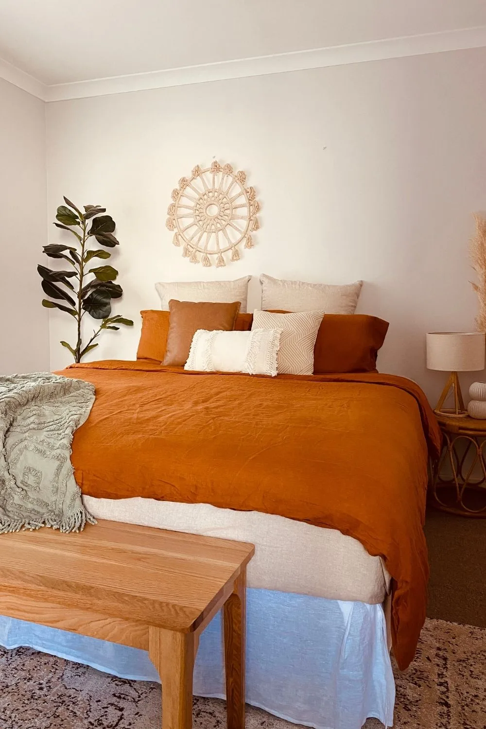 boring orange bedroom