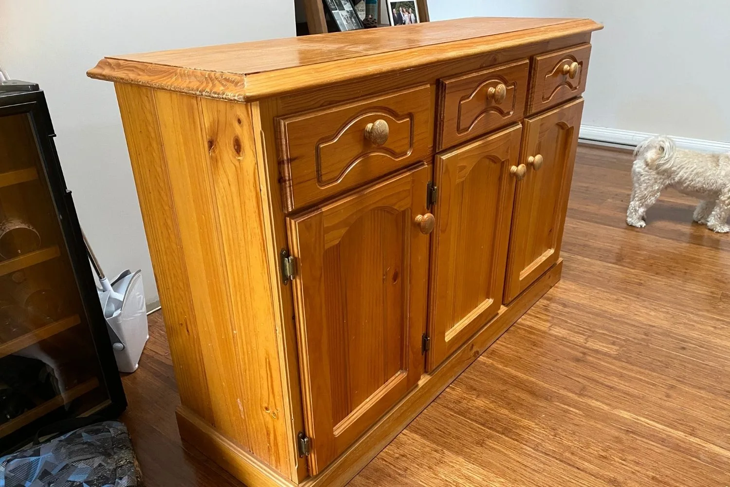 old, orangey cabinet