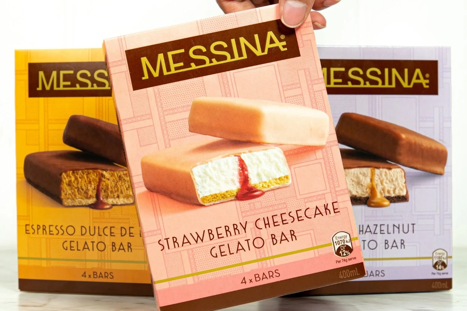 three boxes of new messina bars