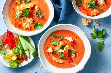 King prawns with gazpacho