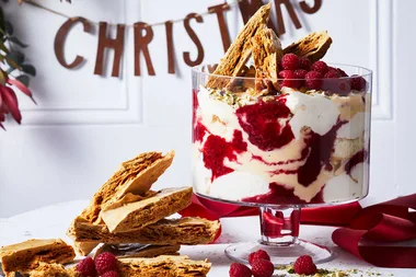 Ricotta and raspberry trifle with honeycomb