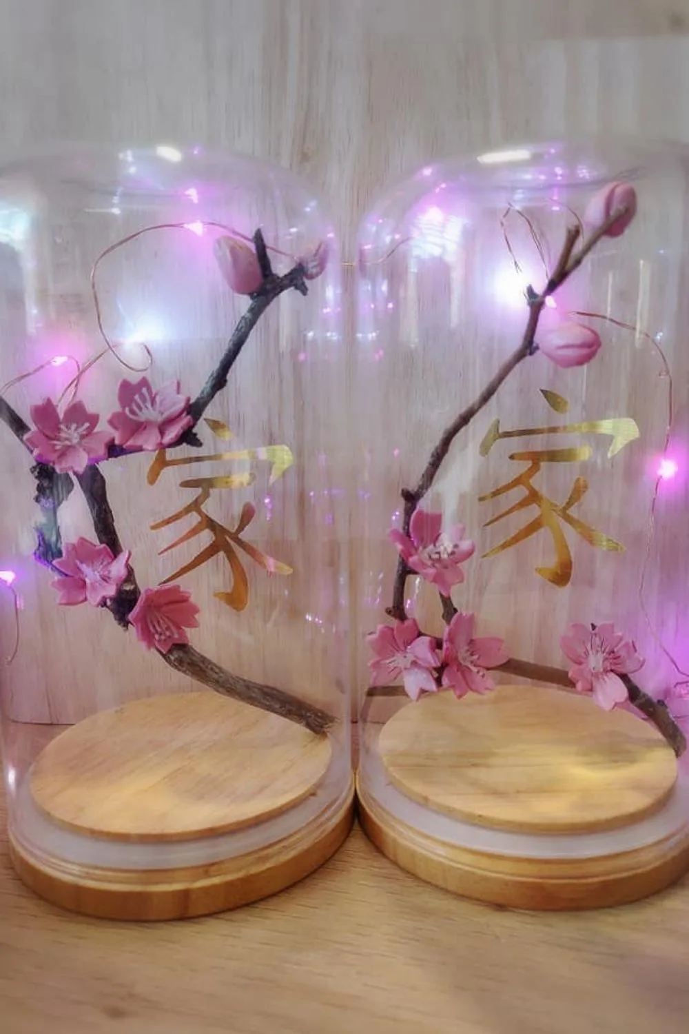 complete with pink fairy lights