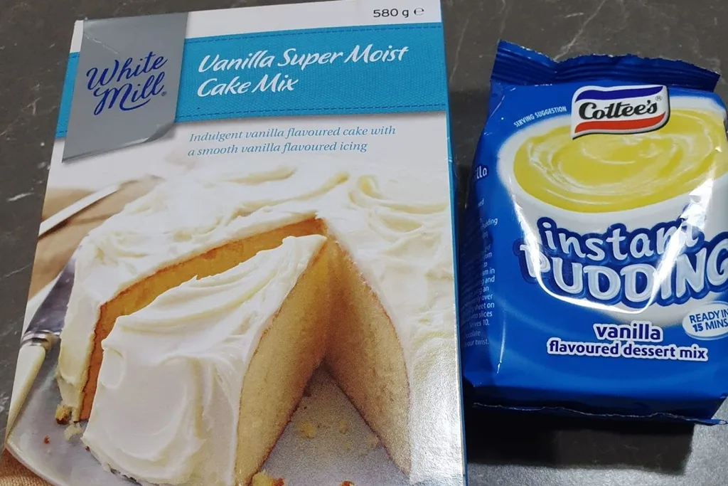cake mix and coles pudding mix