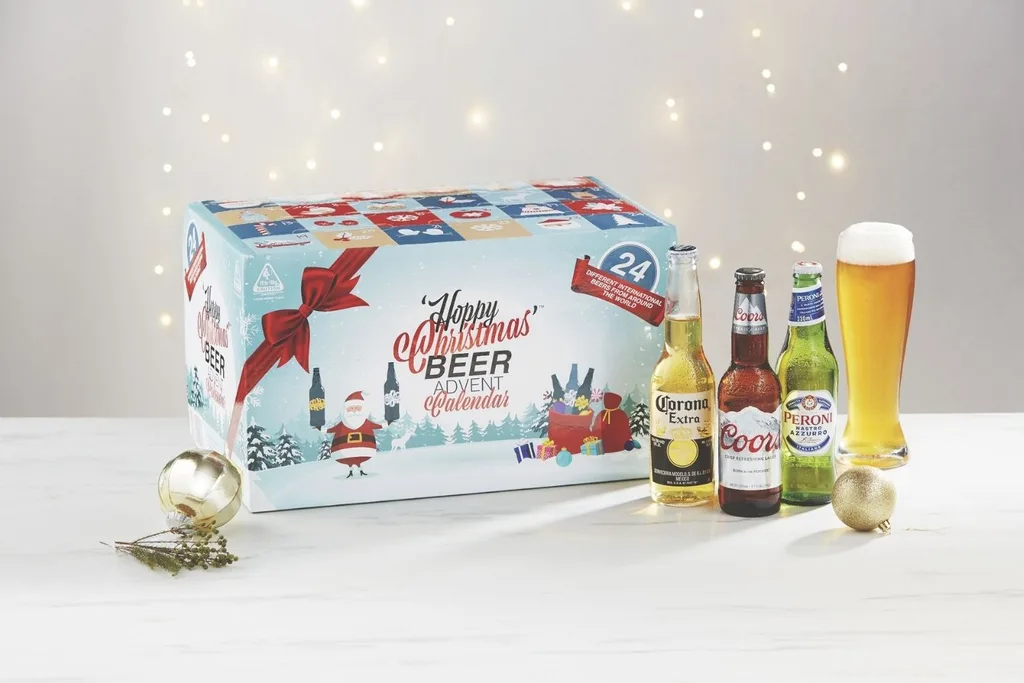 Beer box with three samples out front