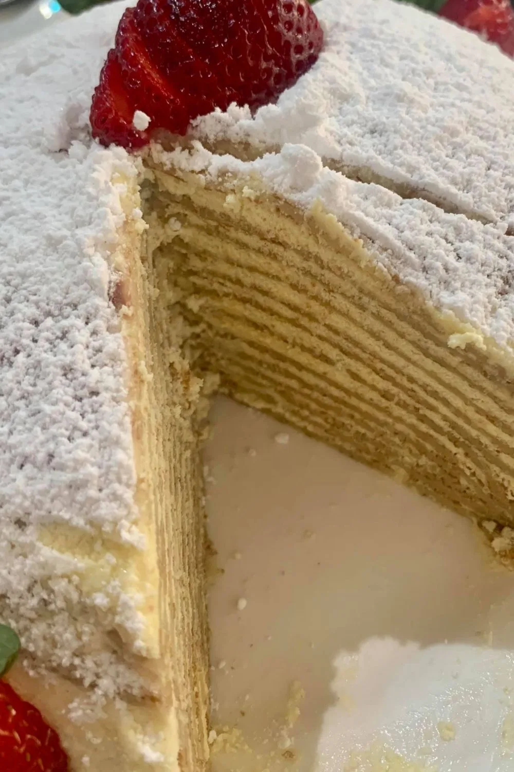 close up of inside cake