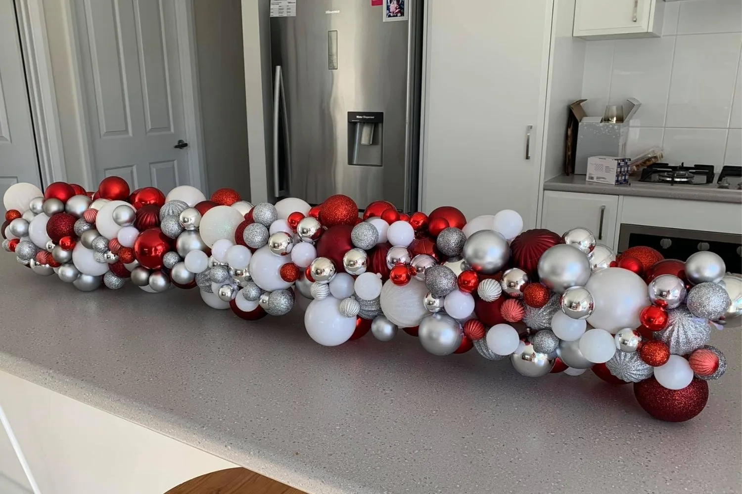 red and white garland