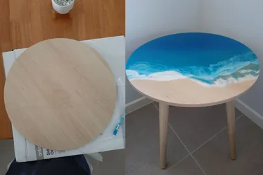Kmart hack: How to transform a table with resin paint