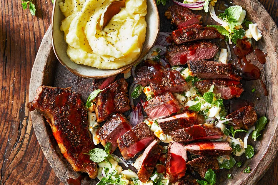 Seed-crusted striploin steak with egg salad recipe Recipe | Better Homes &amp; Gardens Australia