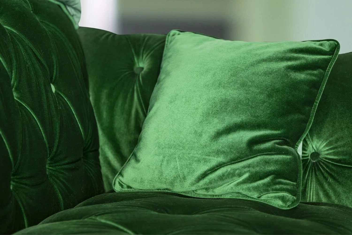 green velvet couch
