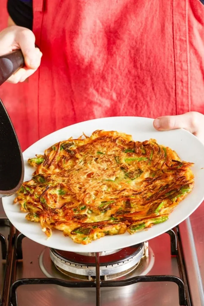 Vegetable pancake on a plate