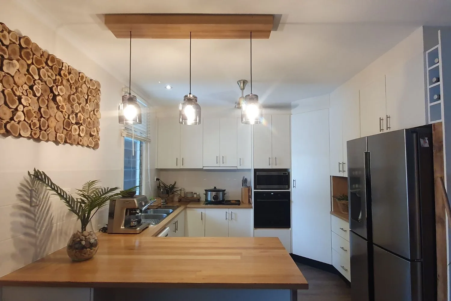 kitchen with pendants
