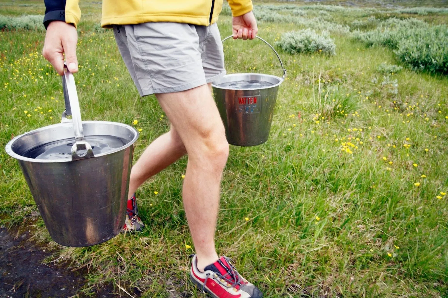 buckets of water