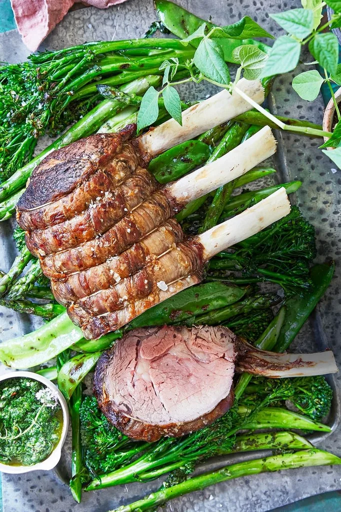 Beef rib roast with chimichurri