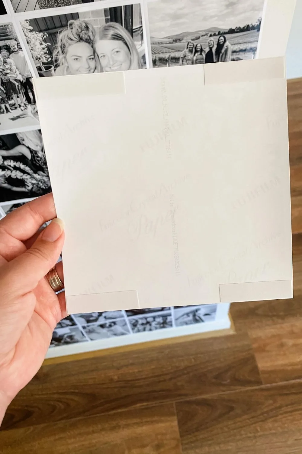 To create a DIY photo wall, start by measuring the space you want to use and choosing a photo size for it.