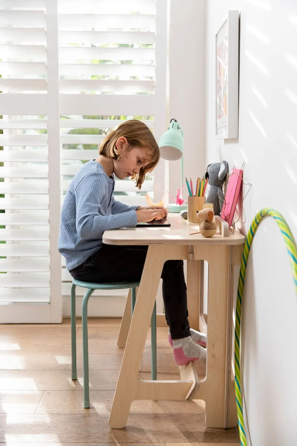 Girl studying at a desk