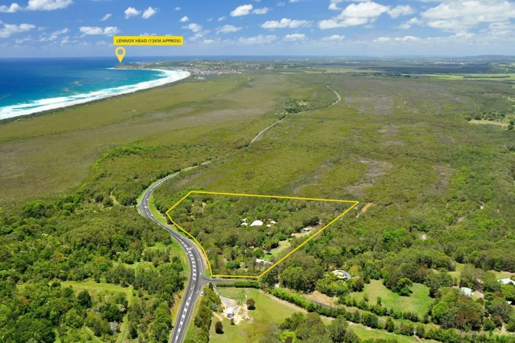 Aerial view of Bryon Bay property purchased by Cherie Barber