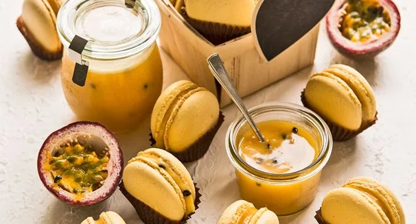 Passionfruit macarons
