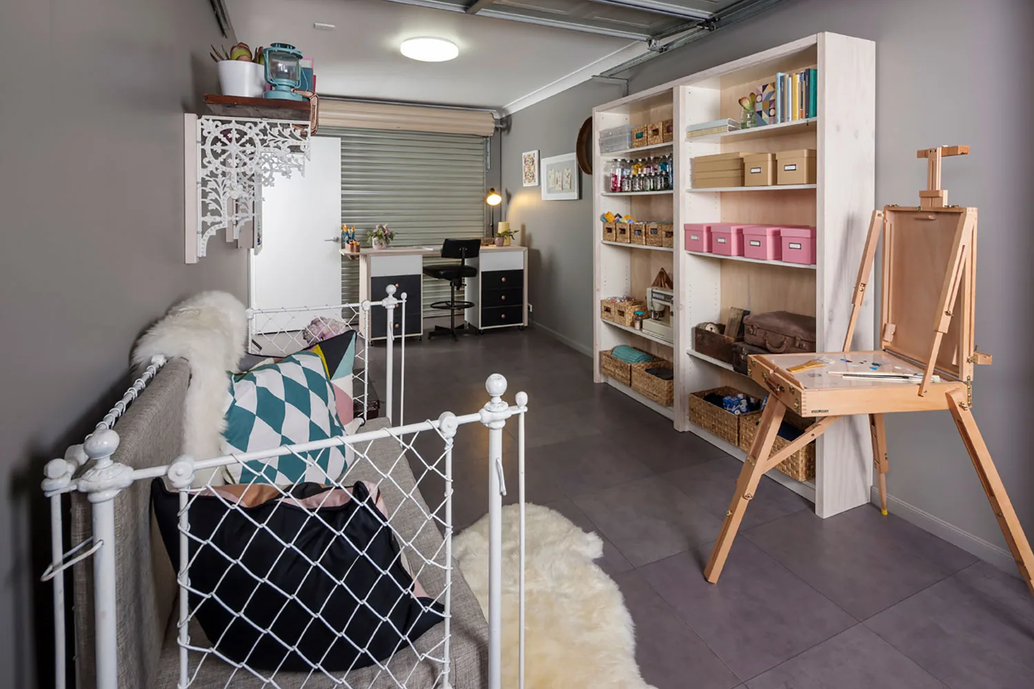 Converted garage becomes home office