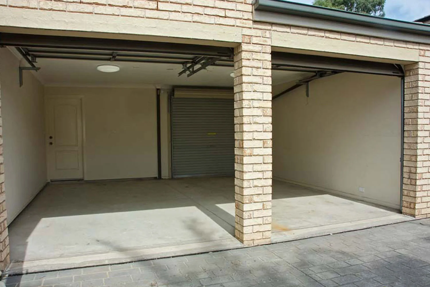 Empty double garage