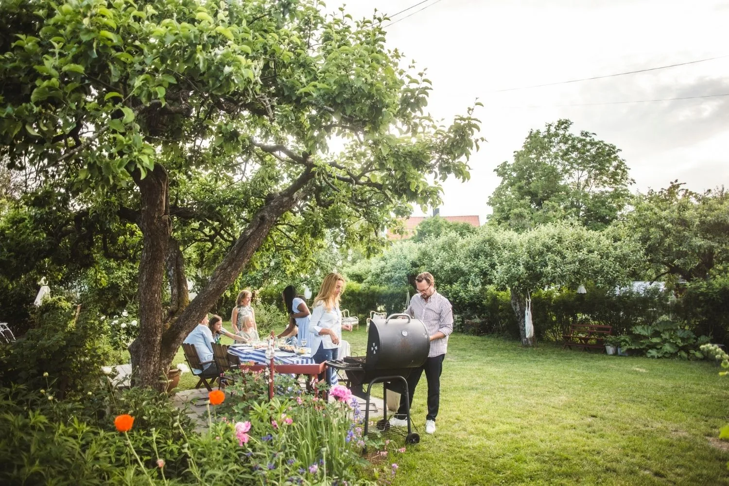 bbq in backyard