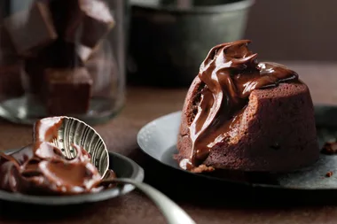 Oozy molten chocolate pudding
