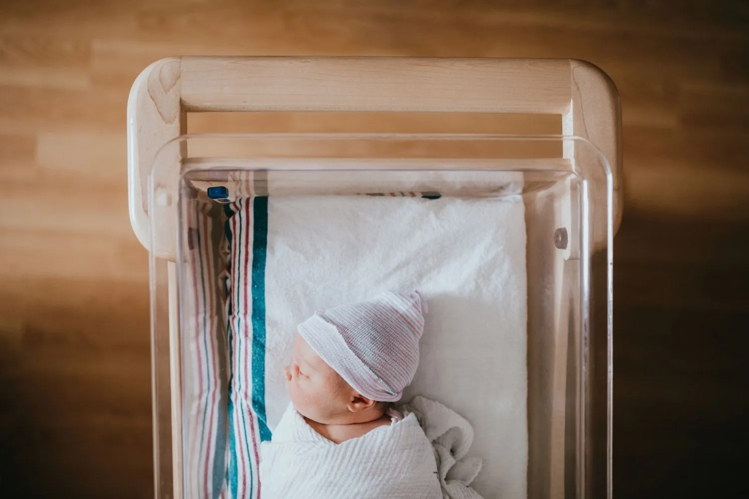 A newborn baby in hospital.