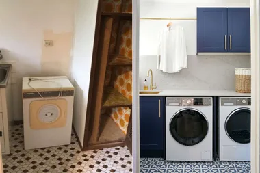 Before & after: A navy laundry renovation packed with clever ideas
